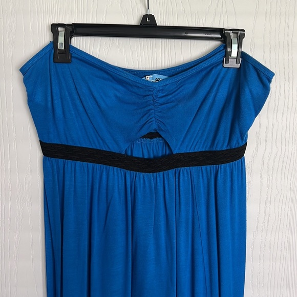 Silence + noise long blue maxi dress - strapless Sz L - Picture 2 of 3